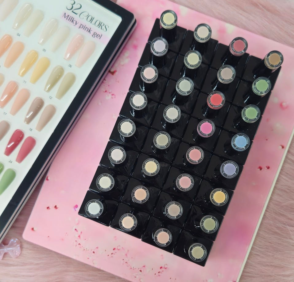 32 Colors Milky Pink Gel Collection - KingGel Brand