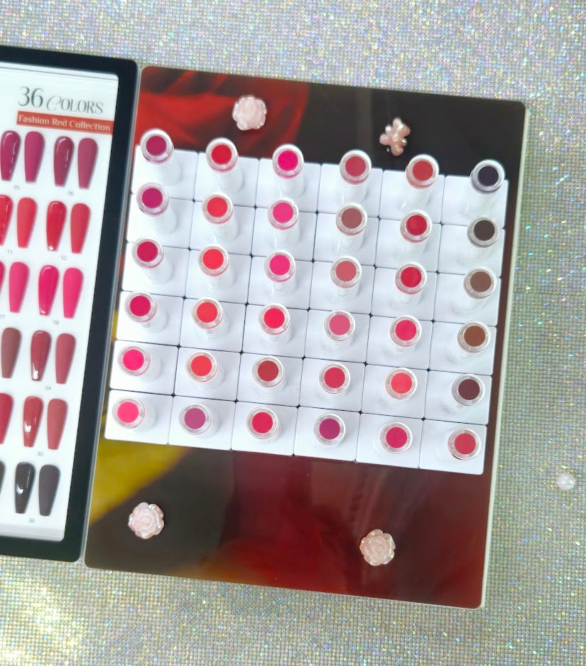 36 Colors Fashion Red Gel Collection - KingGel Brand