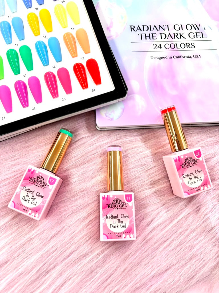 24 colors Radiant Glow in the Dark Collection - KingGel