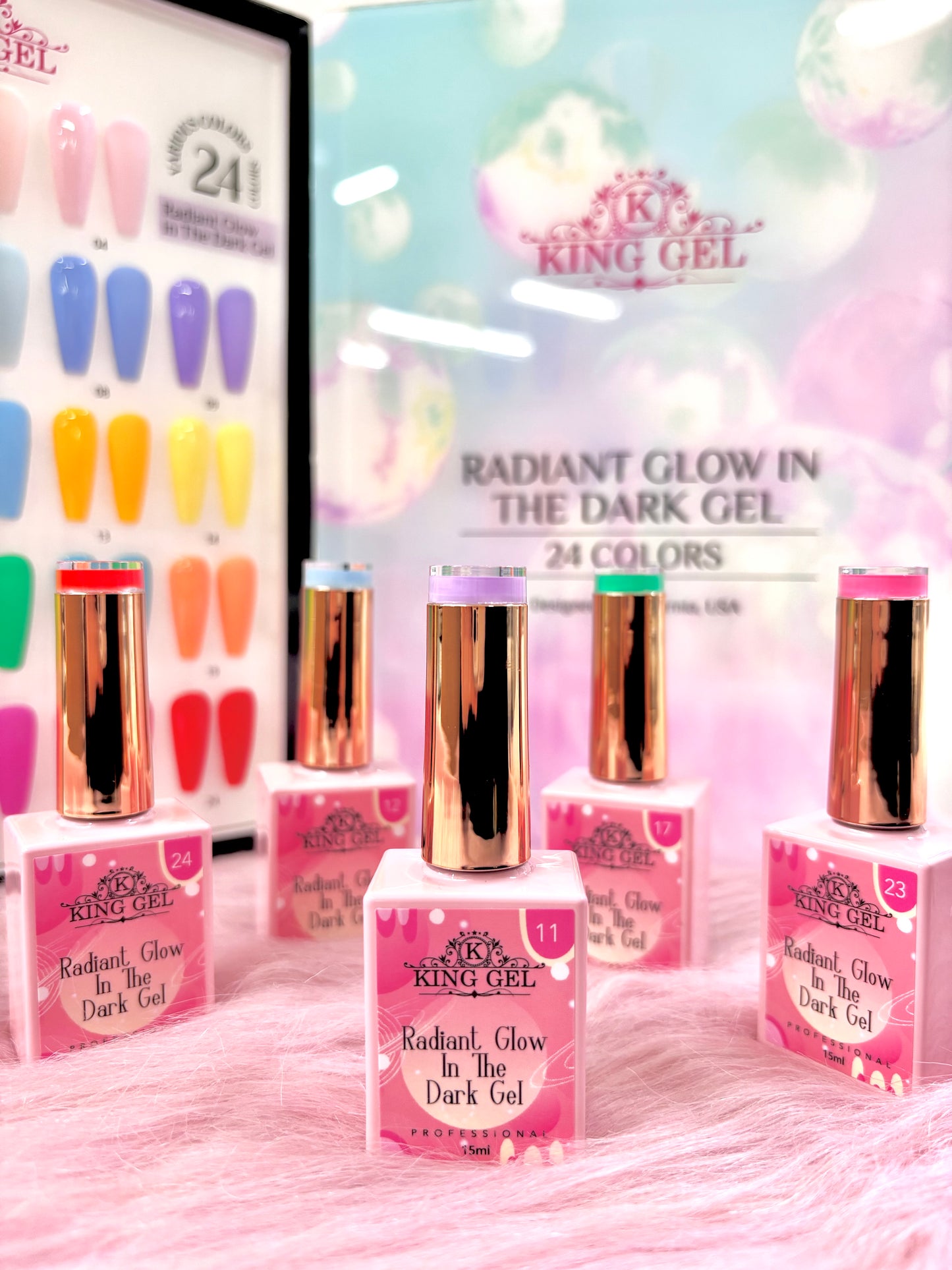24 colors Radiant Glow in the Dark Collection - KingGel