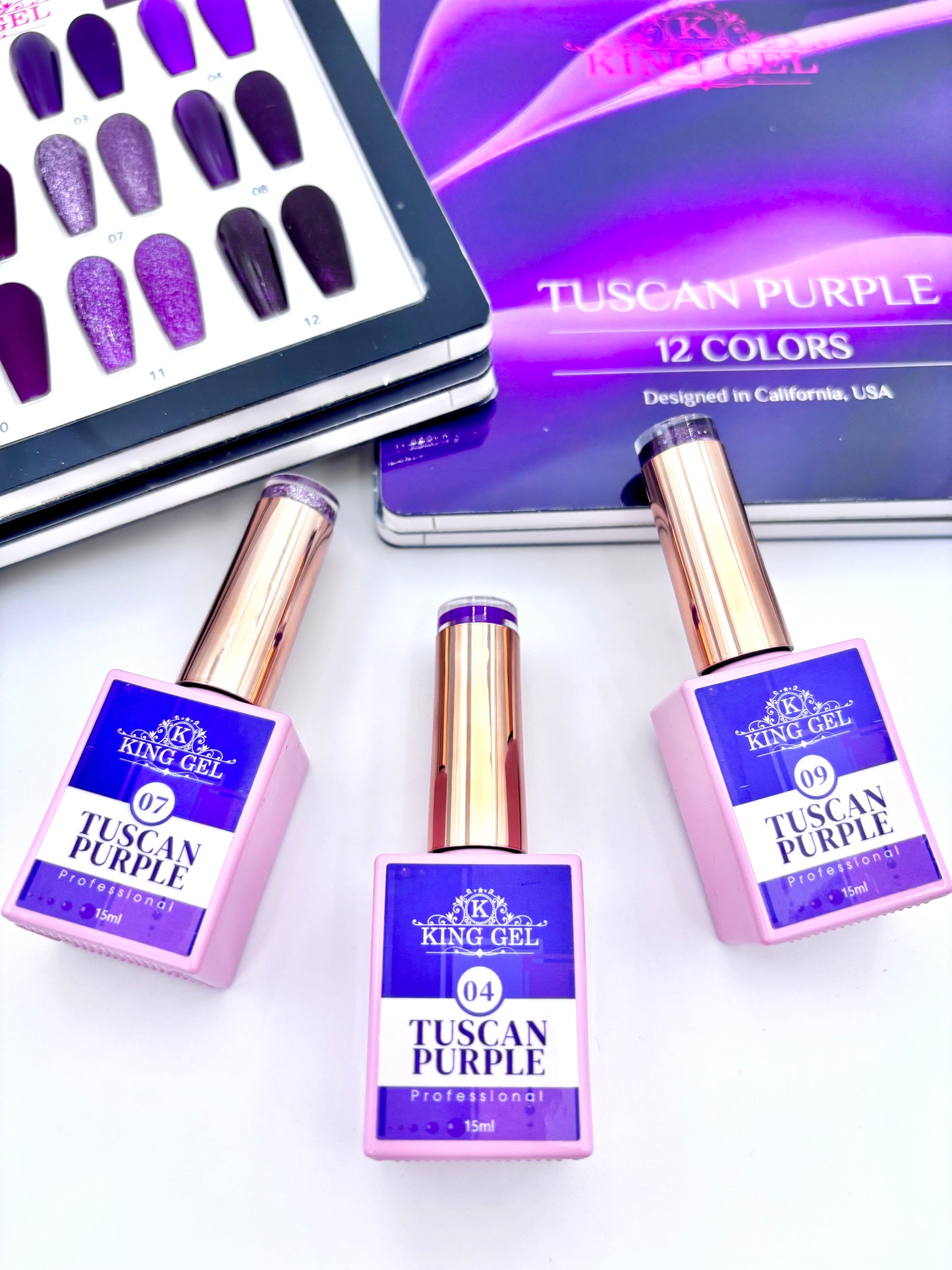 12 Colors Tuscan Purple Collection - KingGel Brand