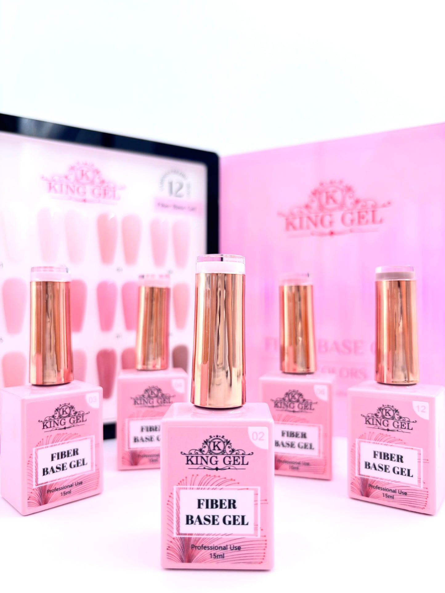 12 Colors Fiber Base Collection - KingGel Brand - Builder gel consistency