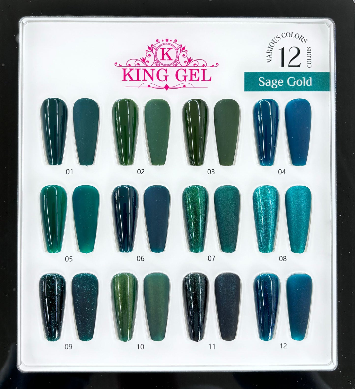 12 Colors Sage Gold Collection - KingGel Brand