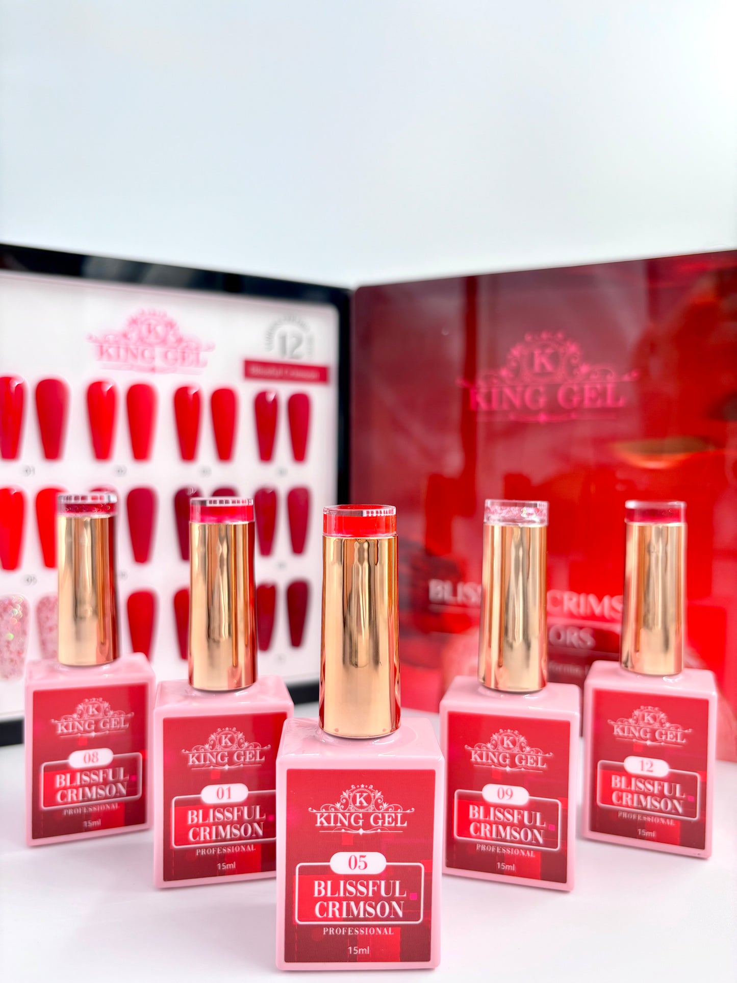 12 Colors Blissful Crimson Collection - KingGel Brand