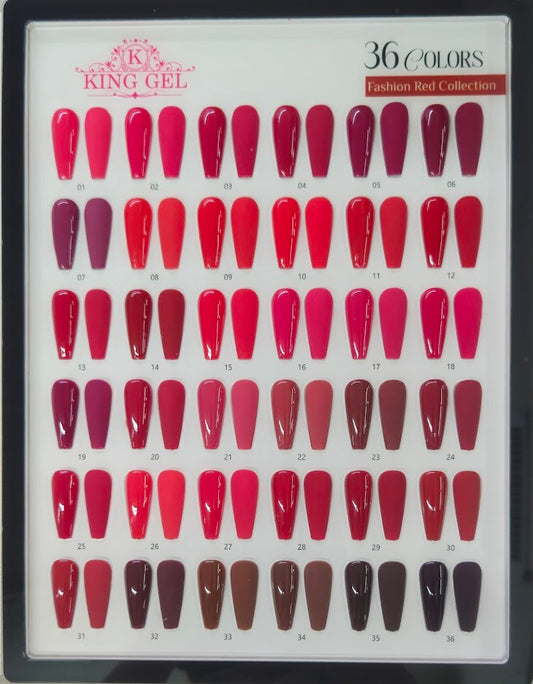 36 Colors Fashion Red Gel Collection - KingGel Brand (Copy)