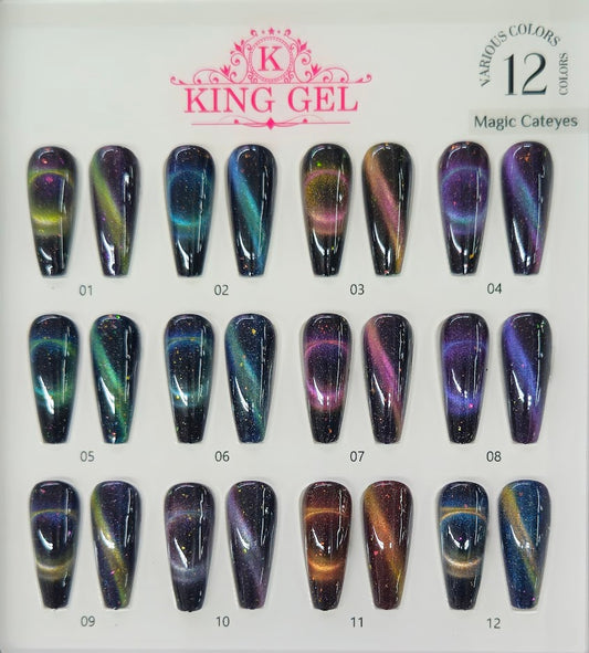 12 Colors Magic Cateyes Collection - KingGel Brand