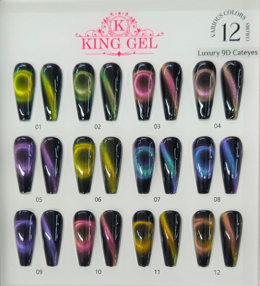 12 Colors Luxury 9D Cateyes Collection - KingGel Brand