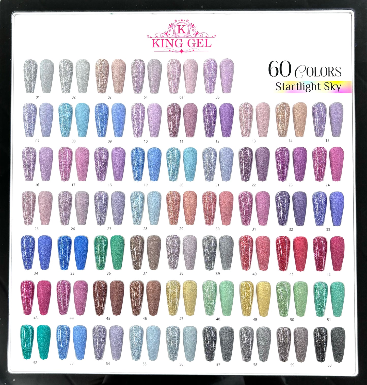 60 colors Starlight Sky gel Collection - KingGel Brand