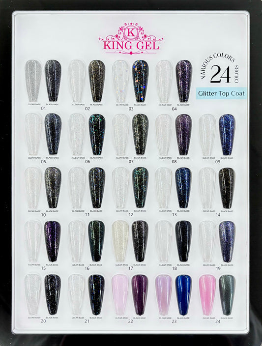 24 colors Glitter Top Collection - KingGel