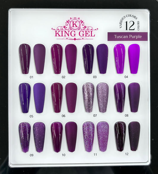 12 Colors Tuscan Purple Collection - KingGel Brand