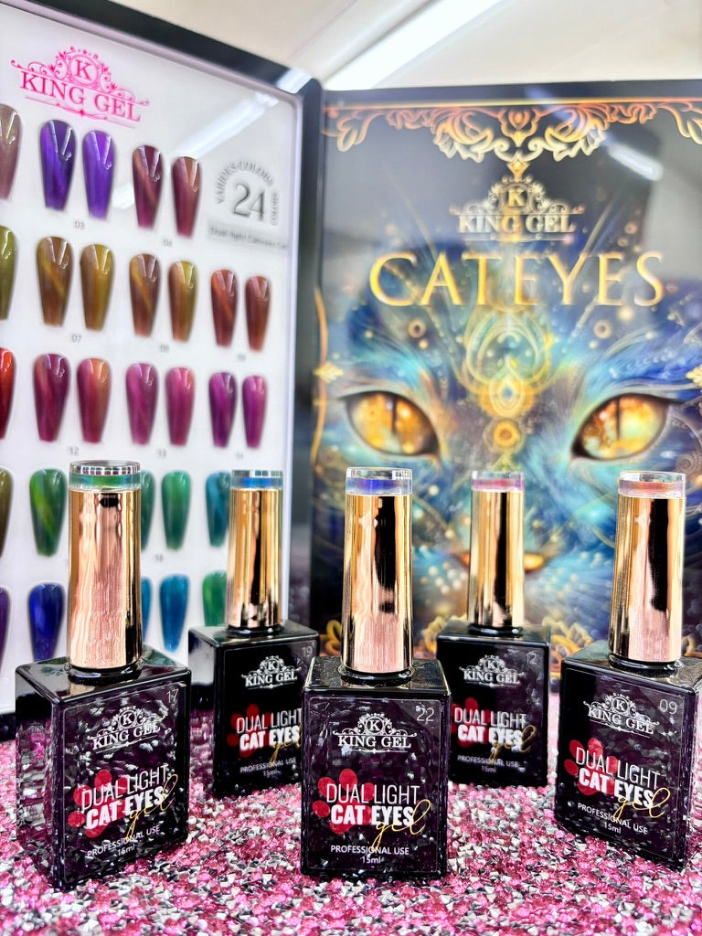 24 colors Dual Light Cateyes Collection - KingGel Brand
