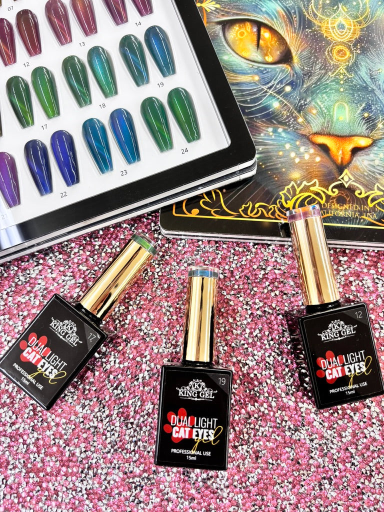 24 colors Dual Light Cateyes Collection - KingGel Brand