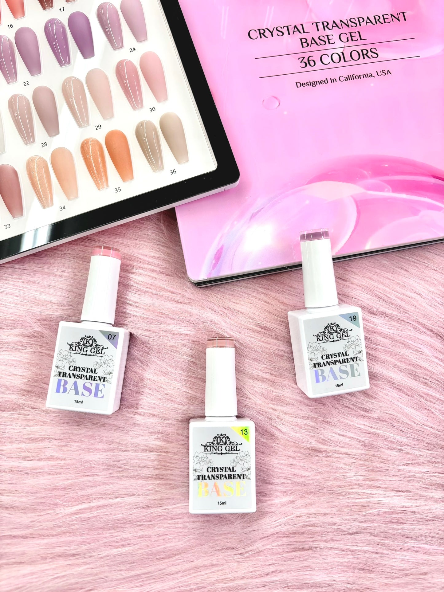 36 Colors Crystal Transparent Base Gel Collection - KingGel Brand