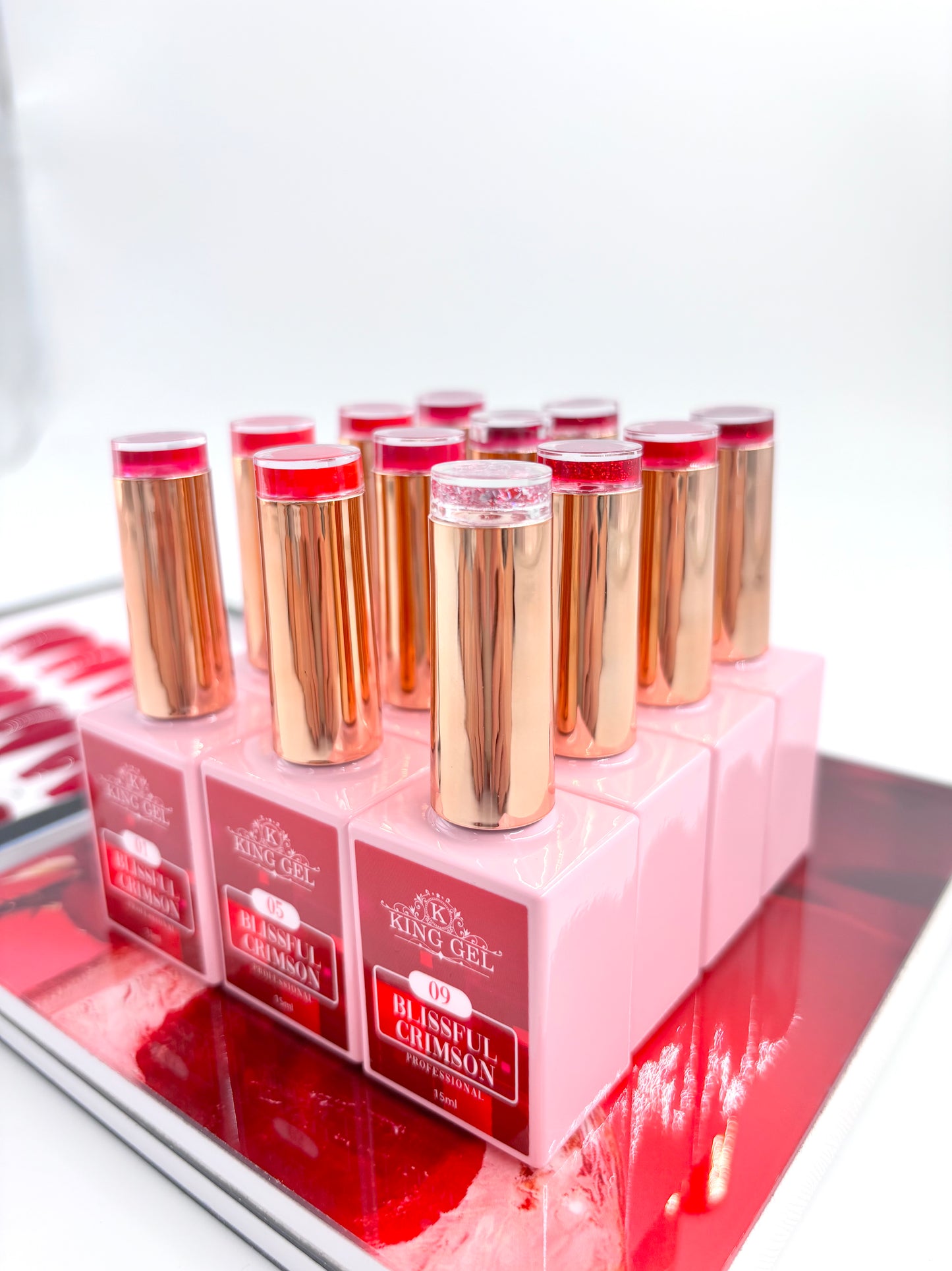 12 Colors Blissful Crimson Collection - KingGel Brand
