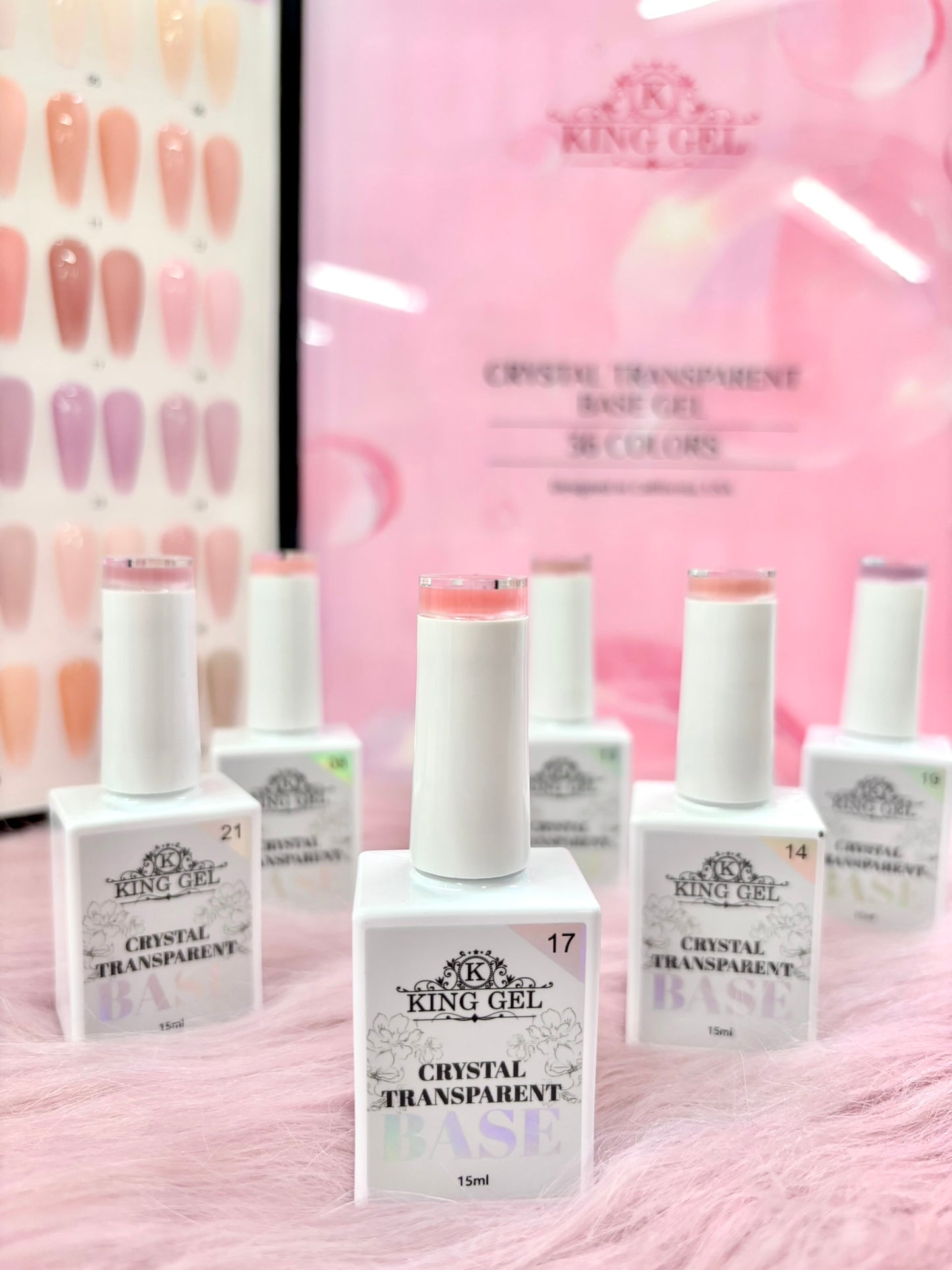 36 Colors Crystal Transparent Base Gel Collection - KingGel Brand