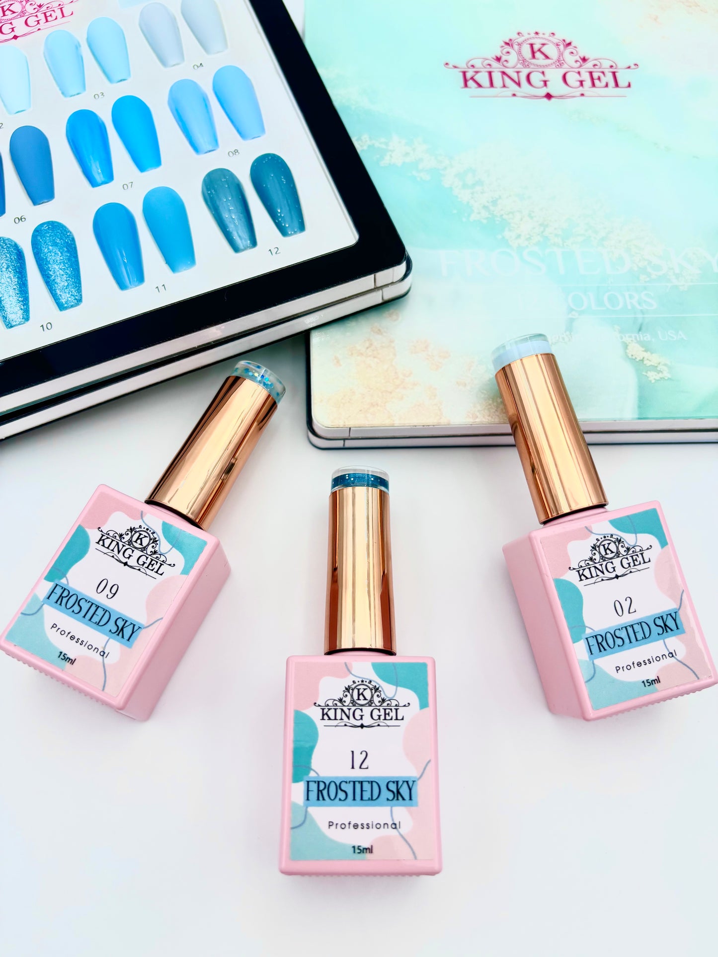 12 Colors Frosted Sky Gel Collection - KingGel Brand