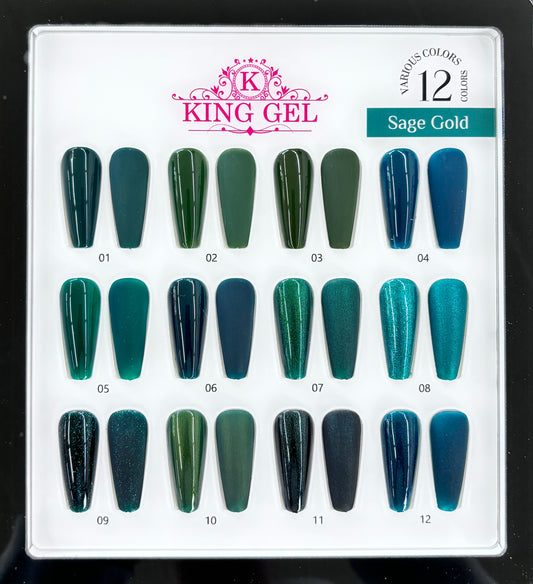 12 Colors Sage Gold Collection - KingGel Brand