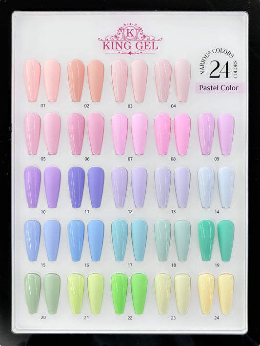 24 colors Pastel Color Collection - KingGel