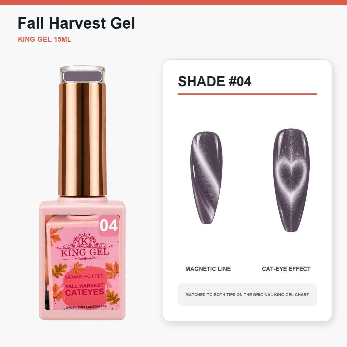 36 Colors Fall Harvest Gel Collection - KingGel Brand - Shade 4 bottle and chart-matched color - Studio V2