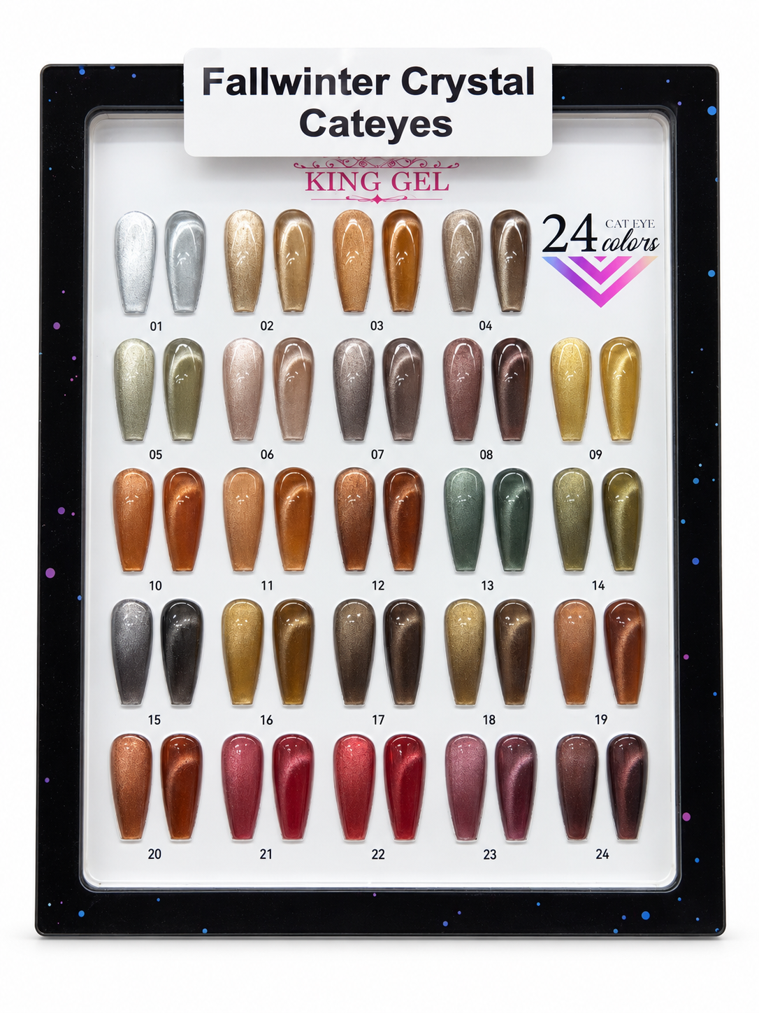 KING GEL Fallwinter Crystal Cateyes - studio numbered color chart