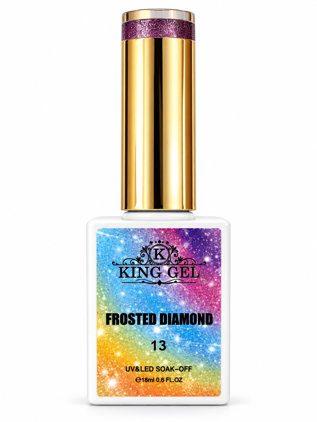 KING GEL Frosted Diamond Cateyes bottle studio photo