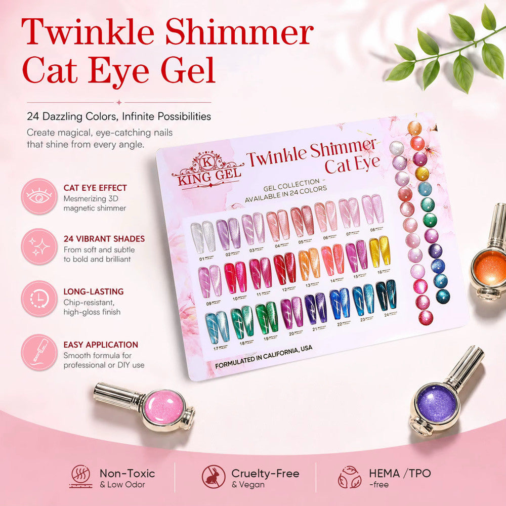 KingGel Twinkle Shimmer Cat Eye shades 01–24
