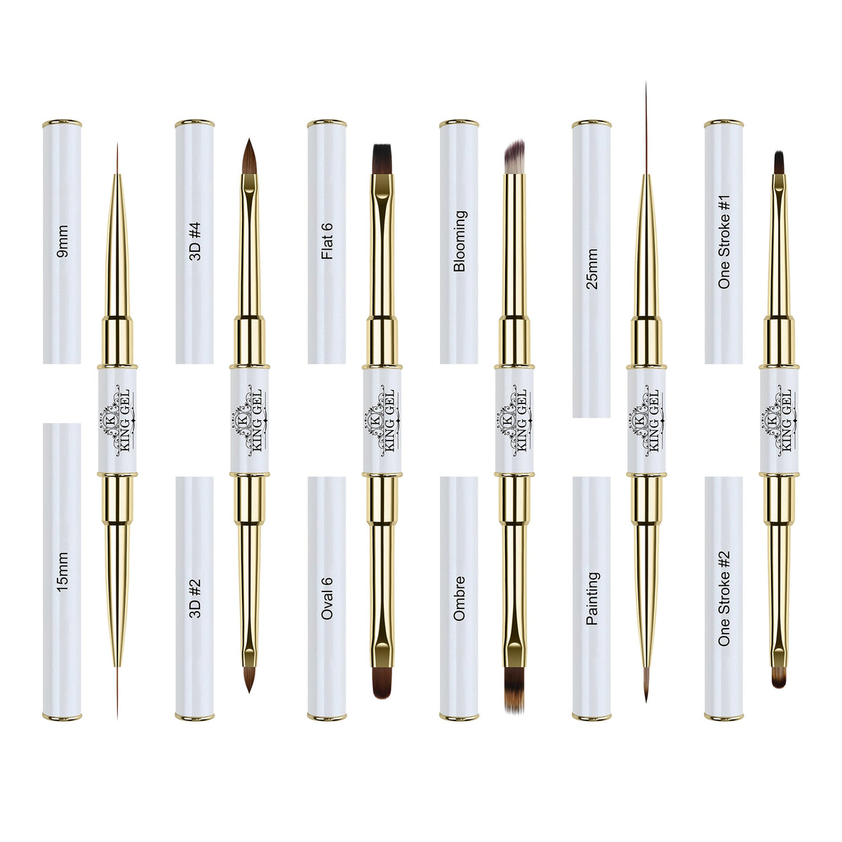 Brush for the Set - Set of 6 - White / Gold Art Assortment